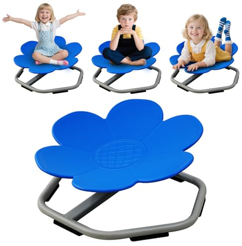 Chidiam Silla Giratoria Sensorial para niños,Taburete Giratorio de Equilibrio 360°,Juguete Sensorial para niños con Autismo y TDAH para Entrenar la Coordinación Corporal y Equilibrio (Azul Oscuro)