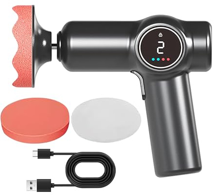 Auto Buffer Poliermaschine Kabellos Hochgeschwindigkeit 2-Gang | Tragbare Autopoliermaschine für Motorrad, Wohnmobil, Lastwagen, Möbel, Metall und Glas
