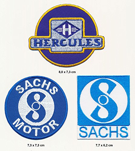 Hercules Sachs Aufnäher Aufbügler Patch 3 Stück Mofa Mokick TURBOVERSAND
