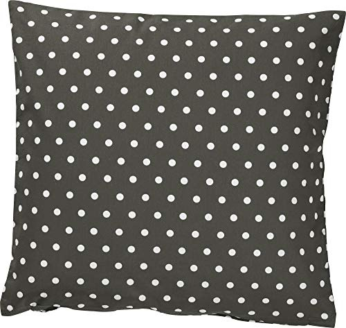 REDBEST Kissenhülle, Kissenbezug Punkte Orlando, 100% Baumwolle grau Größe 50x50 cm - Robustes, glattes Gewebe, mit praktischem Reißverschluss