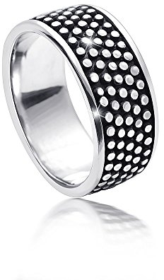 MATERIA Damen Herren Ring antik mit Punkten 925 Silber breit massiv #SR-109, Ringgrößen:54 (17.2 mm Ø)