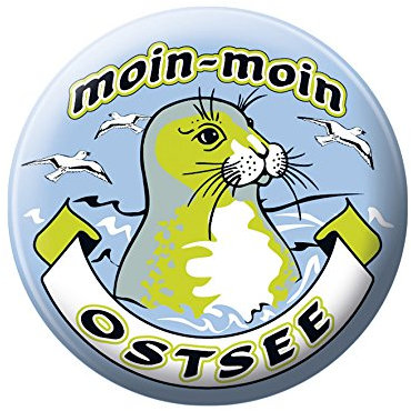 Ansteckbutton mit Print - Moin Moin Ostsee - 18253 - Gr. ca. 57mm