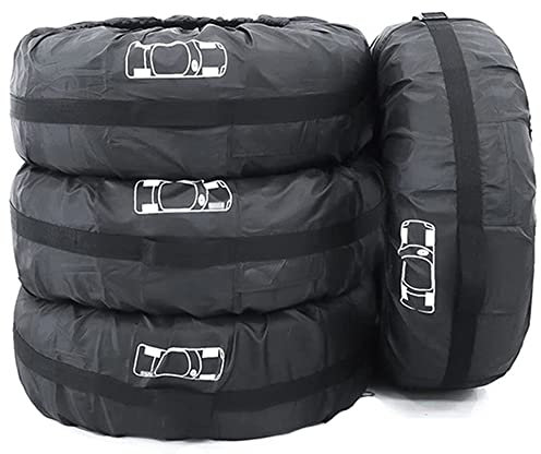 ELR Große 4xReifen Tasche Schutz Premium Reifenaufbewahrung Reifentaschen-Set Schonbezug Reifenchutzhülle Passend für Auto Reifenbezug weniger Als 66cm/26 inches Durchmesser 4-TLG