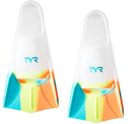 TYR Stryker Silikon-Schwimmflossen (Set) für Rennen und Training Silikonflossen, durchsichtig, S