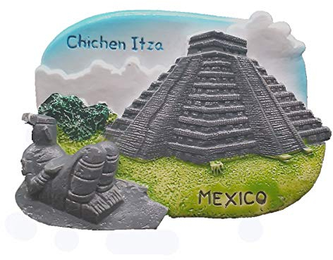 Kühlschrankmagnet mit 3D-Pyramide von Chichen, Itza, Maya-Ruinen, Mexiko, Souvenir, Geschenk-Kollektion, Dekoration für Zuhause und Küche, Dekoration, Magnetaufkleber, Handwerk,