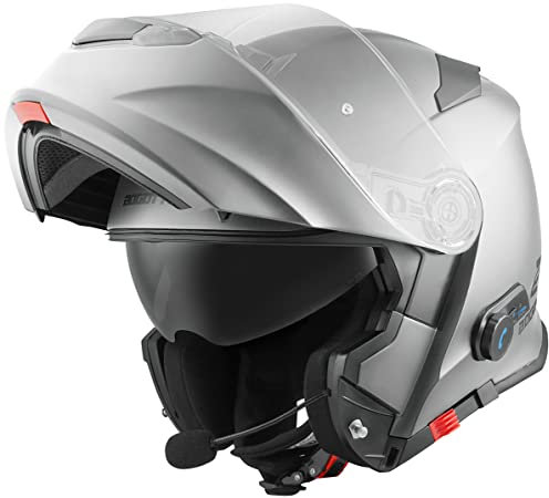 Bogotto V271 BT Bluetooth Klapphelm, Silber, S