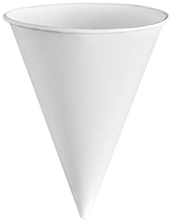 Supvox 250 stücke Kegel Wasser tassen einweg wachs auslaufsicher weiß gerollt Rand Papier schneekegel/trinkbecher für büro wasserkühler EIS Kunst Handwerk 2 6 × 2 6 × 3 4 Zoll