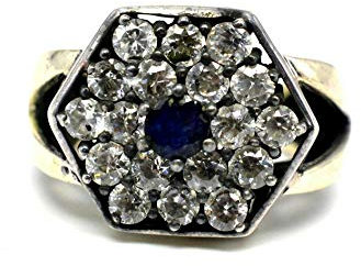 Meadows 925 Sterlingsilber Iolite, Klar Quarz Edelstein Ring Damen Schmuck