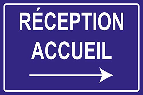 adhésif concept - Panneau signalétique réception accueil à droite - PVC - 300x200mm - 3mm - Impression directe sur matière - Intérieur/Extérieur