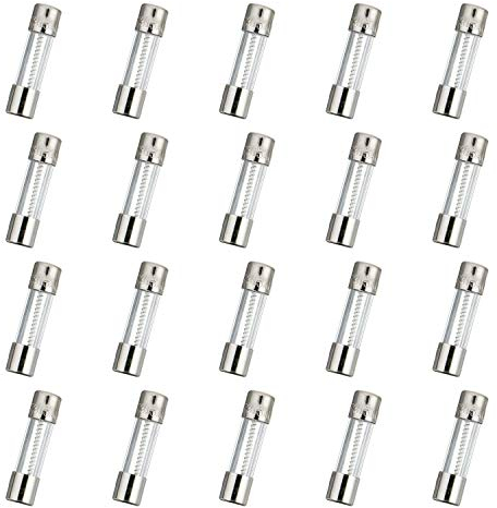 HUAREW T3.15AL250V 20 piezas 5x20mm fusible de vidrio de soplado lenta 3.15A 250V 0,2 x 0,78 pulgadas fusible de retardo de tiempo
