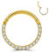JSDDE Chirurgenstahl Segmentring Clicker mit Kristall 16ga Creolen Septum Tragus Helix Ohrpiercing Nasenpiercing Lippenpiercing Hoop Ring Ohrstecker 8mm Gold