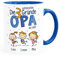 SpecialMe® Kaffee-Tasse Die Schönsten Gründe Opa zu Sein Personalisiert Mit Namen 1,2,3,4 Kinder Geschenk für Opa Inner-Royal Keramik-Tasse