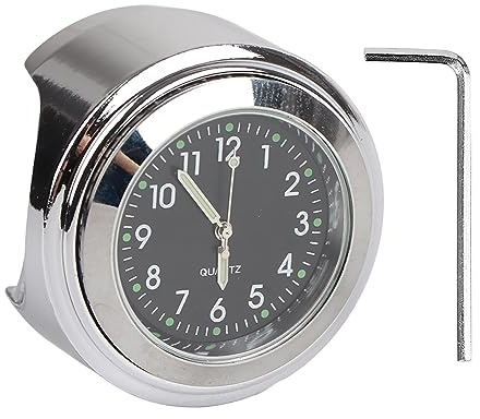 Shipenophy Einzigartige wasserdichte Motorraduhr Fahrradzifferblatt Uhr Lenkeruhr Schön für 7 / 8in - 1in Griffe für Dirt Bike für für Elektrofahrrad(Black)