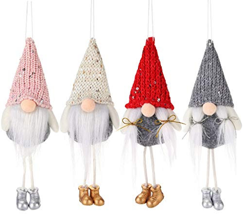 4 PCS Weihnachten Deko Wichtel, Weihnachtswichtel Weihnachtsschmuck Baum hängende Skandinavischer Zwerg Geschenke für Kinder Familie Ostern Weihnachten(A) (A)