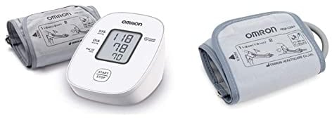 OMRON X2 Basic - Automatisches Blutdruckmessgerät für die Blutdrucküberwachung zu Hause & Kleine OMRON Manschette 9515373-3 (17 – 22 cm) für OMRON Oberarm-Blutdruckmessgeräte