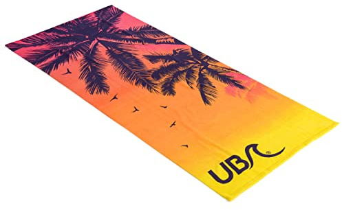 Urban Beach Serviette de Plage légère en Microfibre pour Enfants et Adultes, pour Les Vacances, la Piscine, Le Coucher de Soleil et Les Palmiers