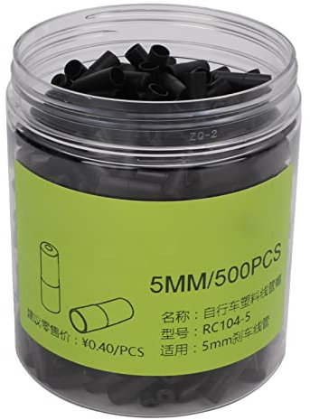 Alomejor 500pcs 5mm Bike Brake Cable Housing End Brake Cable Housing High Poly Plastic Material Glossy Edges Bicycle Brake Cable Housing Ferrule