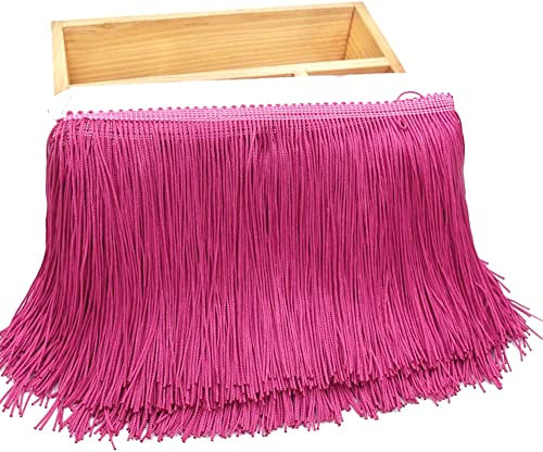 10 Meters 15cm Seide Fransen Quaste Fransenborte Fransenband Schnittfranse Dekoband Zierband Dekoborte Tanzfransen Nähzubehör für DIY Basteln Apparel Kleidung,Kostüme,Nähen,Dekoration,Rose