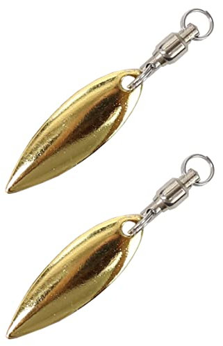 Major Fish Screw Spinner Blade Willow 2 Stück für Gummiköder Willow Gold Wirbel