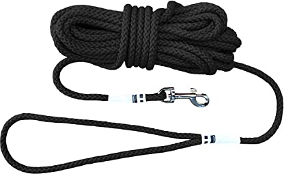 Hummelt Universalleine Schleppleine Leine 8mm 30m schwarz mit Handschlaufe