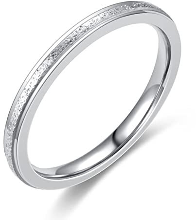 Wycian Bandring Silber, Ring Größe 49 2mm Ring Am Kleinen Finger Matt Hochzeitsband für Ehefrau Ehemann