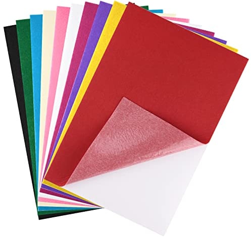 CHRORINE 10 fogli di feltro autoadesivi in feltro 20 x 30 cm di carta in feltro per forniture artistiche e artigianali fai da te