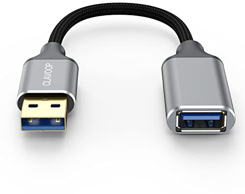 CLAVOOP 6 Inch USB 3.0 Extension Cable, USB A Male to Female Adapter, Compatible with USB Flash Drive, Printer, Camera, Mouse, Keyboard, Headset, Phone