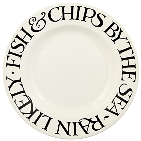 Emma Bridgewater Black Toast Fish & Chips 10 1/2 Inch Plate
