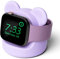 ELETIUO Apple Watch Charger Stand, Silicone Dock Holder for Apple Watch Series 10-1/Ultra2/Ultra/SE (46/45/44/42/41/40/38mm), Bear - Shaped, Supports Nightstand Mode, Purple