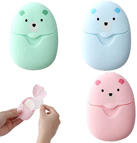 JEOPKO 3Pcs Disposable Soap Paper,Disposable wipes,Foaming Paper Flakes Portable Travel Sheets for Camping Hiking Outdoor Cleaning Hand,150