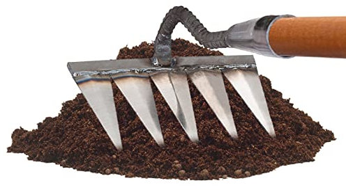 GIMOCOOL Râteau De Jardin, Râteau De Désherbage, Râteau De Scarificateur De Jardin, Râteau À Dents Lourdes en Métal, Râteau De Jardin en Acier Au Carbone, Râteau De Jardin en Métal pour Le Jardinage