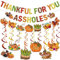 Banner mit Aufschrift Thankful for You, mit Aufschrift Thank You, für Thanksgiving-Dekorationen, glitzerndes Erntedank-Banner für Freundschafts-Dekorationen