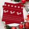 Weihnachten Servietten Rot, 80Stück Weihnachtsservietten mit Rentier Schneeflocken Motiv, Weihnachtliche Tischdeko,Winter Paper Napkins, 3-lagig Einweg Papierservietten für Dinnerpartys Weihnachten
