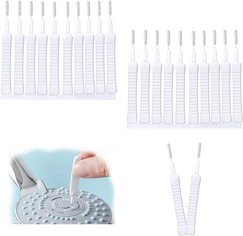 20PCS Shower Head Cleaning Brush Anti-Clogging Shower Hole Cleaning Brush Nozzle White Shower Head Cleaner for Holes Efficiently Combat Blockages in Showers