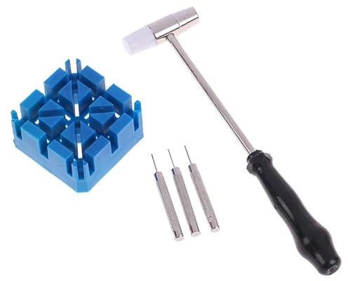 BLacOh Uhrmacherwerkzeug Set Uhrenarmband-Verbindungsentferner, Reparaturwerkzeug-Set, Hammer, Uhrenarmband-Halter, Stanzstifte Uhrmacherwerkzeug (Color : A2)