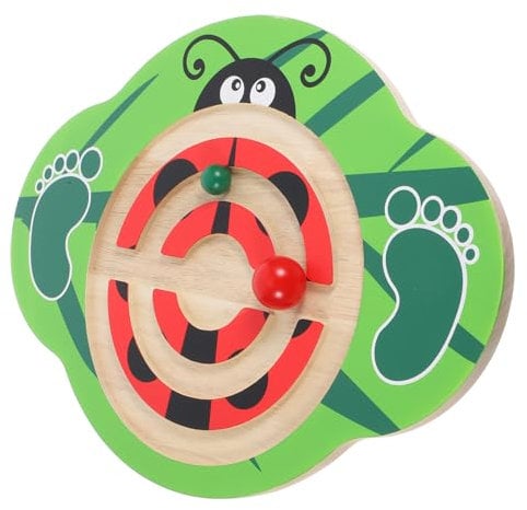 ifundom Outdoor Toys Children's Balance Board Outdoor Playset Toys Outdoor Balancing Toy Seesaw Sensory Wobble Board for Balance Plate Training Board Wood Ladybug Wooden Toys