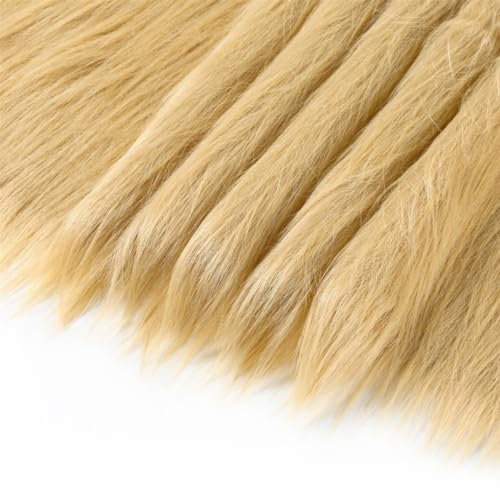 maikeduo Kunstfell Zum Basteln, 50 X 50 cm Fell Zum Basteln, Quadratischer Aufnäher Zum Kunstfell Basteln Zwergenkostüm Bodendekoration Matte Kunstleder Fell Stoff (Kamel,4 Pcs)