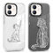 Coalbooliy 2 Stück Handyhülle für iPhone 12 Mini 5,4, Aesthetic Muster Katze Design Schwarz-Weiss Hülle mit KameraSchutz Transparent Dünne TPU Bumper Silikon Stoßfestes Schutzhülle, 14