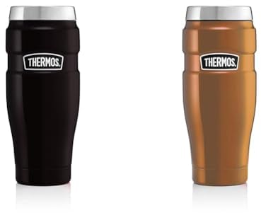 Thermos 101556 Stainless King Travel Tumbler Matt Black, 0.47 L & 170271 Stainless King Travel Tumbler, Copper, 470 ml, 8.3 x 8.3 x 20 cm