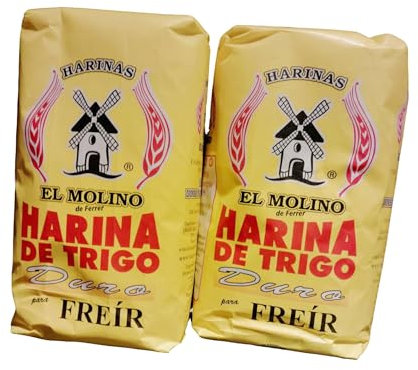 El Molino - Harina de Trigo Duro Especial para Freir- Pack de 2 Kg - Ideal para Freír, Crujiente y Dorada, Absorción Mínima de Aceite, Textura Ligera y Perfecta para Rebozados, Empanizados.