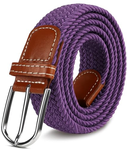 LUOFMISS Ceinture élastique tressée multicolore pour homme et femme, ceinture de golf élastique tressée pour jeans, pantalon décontracté, ceinture de sport