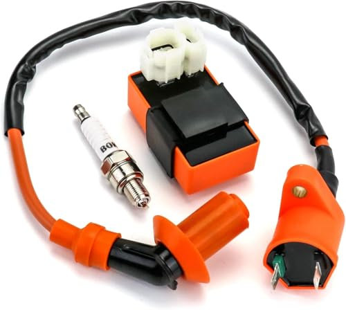 CDI Zündspule,Zündspule Zündkerze Zündsystem für GY6 50CC 125CC 150CC,Samfox Racing Performance CDI Zündkerze Kompatibel
