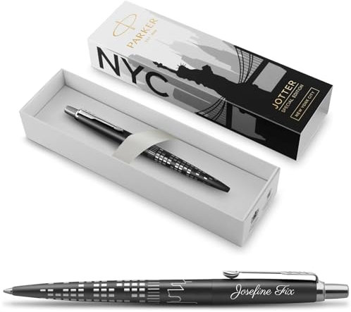 Schmalz® Parker Jotter New York Sonderedition mit Gravur | Premium Stift | Geschenkbox | blaue Mine | personalisiertes Geschenk | Namen | Geburtstag (New York)