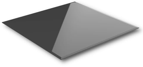 HOOZ Glasplatte in 30x30cm mit Facettenschliff - Verschiedene Größen - Tischplatte Bodenplatte Glasrückwand - Schutzplatte 6mm ESG Sicherheitsglas - Funkenschutzplatte Bodenplatte für Kamin (Schwarz)