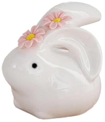 modern home decor Bunny Figurine Animal Statue Tea Pet Desktop Decoration Rabbit for Office,Living Room,Outdoor Garden, C gifts for couples