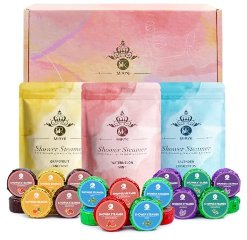 Shower Steamers Aromaterapia, regalo per donne e uomini, bombe da doccia per donne, 24 pezzi con 6 fragranze, regalo di compleanno per fidanzata mamma, Home Spa Self Care Relaxation Valentine's Gift