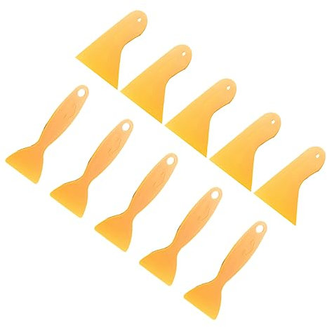 ROMISBABA 10pcs Yellow Glue Scraping Plates Premium Handcraft Tool for Smooth Glue Application Small Large for Home Projects and Crafts