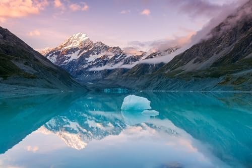 Puzzle für Erwachsene, 1000 Teile, Aoraki Mt Cook Reflexion bei Sonnenuntergang, Neuseeland, Foto, Familie, lustig, herausfordernd, Urlaubspuzzle, Geschenk