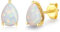 FANCIME Solide 14 Karat 585 Gelb Gold Tropfen Ohrringe Ohrstecker mit Echt Synthetische Opal Geschenk Schmuck für Damen Mädchen Mama, Größe: 5 * 7.7 mm