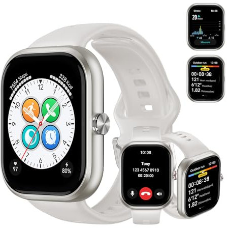 HONOR Choice Smartwatch, Uomo Donna Chiamata Bluetooth, Activity Tracker 120+ modalità Sportive, 1,95 Smartwatch, SpO2 e Cardiofrequenzimetro, GPS, 5ATM, 12 Giorni di Standby,Android e iOS, Bianco